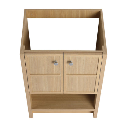Modern Freestanding Bathroom Vanity With 2 Soft Closing Doors, Excluding Sink - Oak