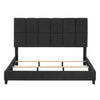 King Size Squares Upholstered Platform Bed - Gray