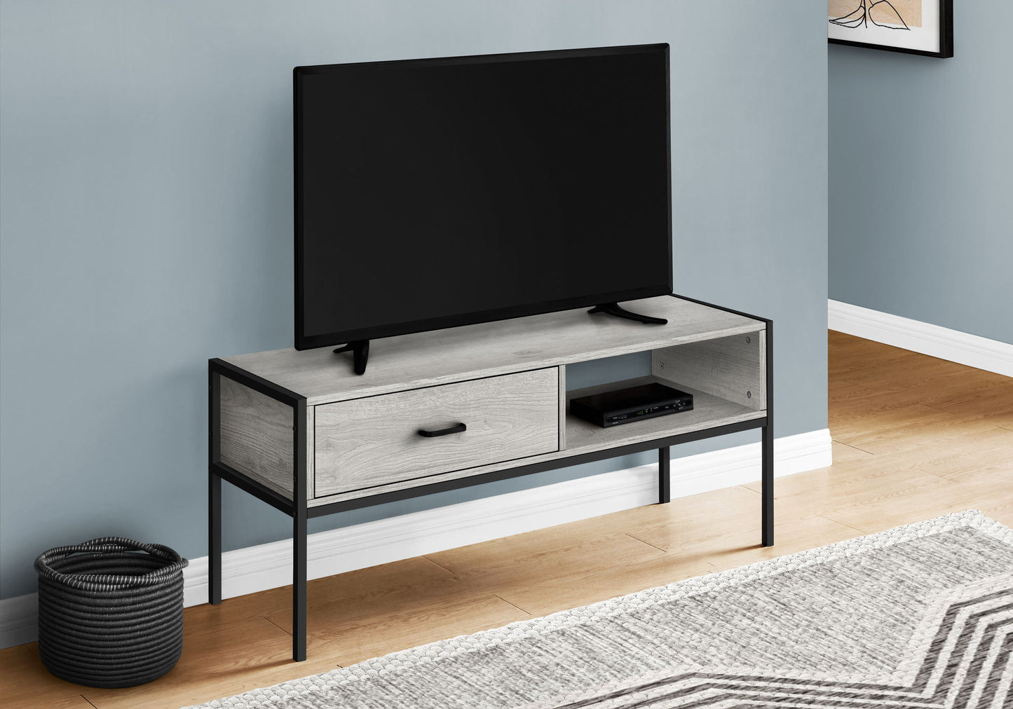 TV Stand, Console, Media Entertainment Center, Storage Drawer, Contemporary & Modern - Gray