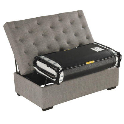 Convertible Ottoman Sleeper With Memory Mattress - Gray - Gray