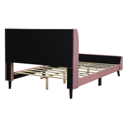 Full Size Upholstered Platform Bed - Pink