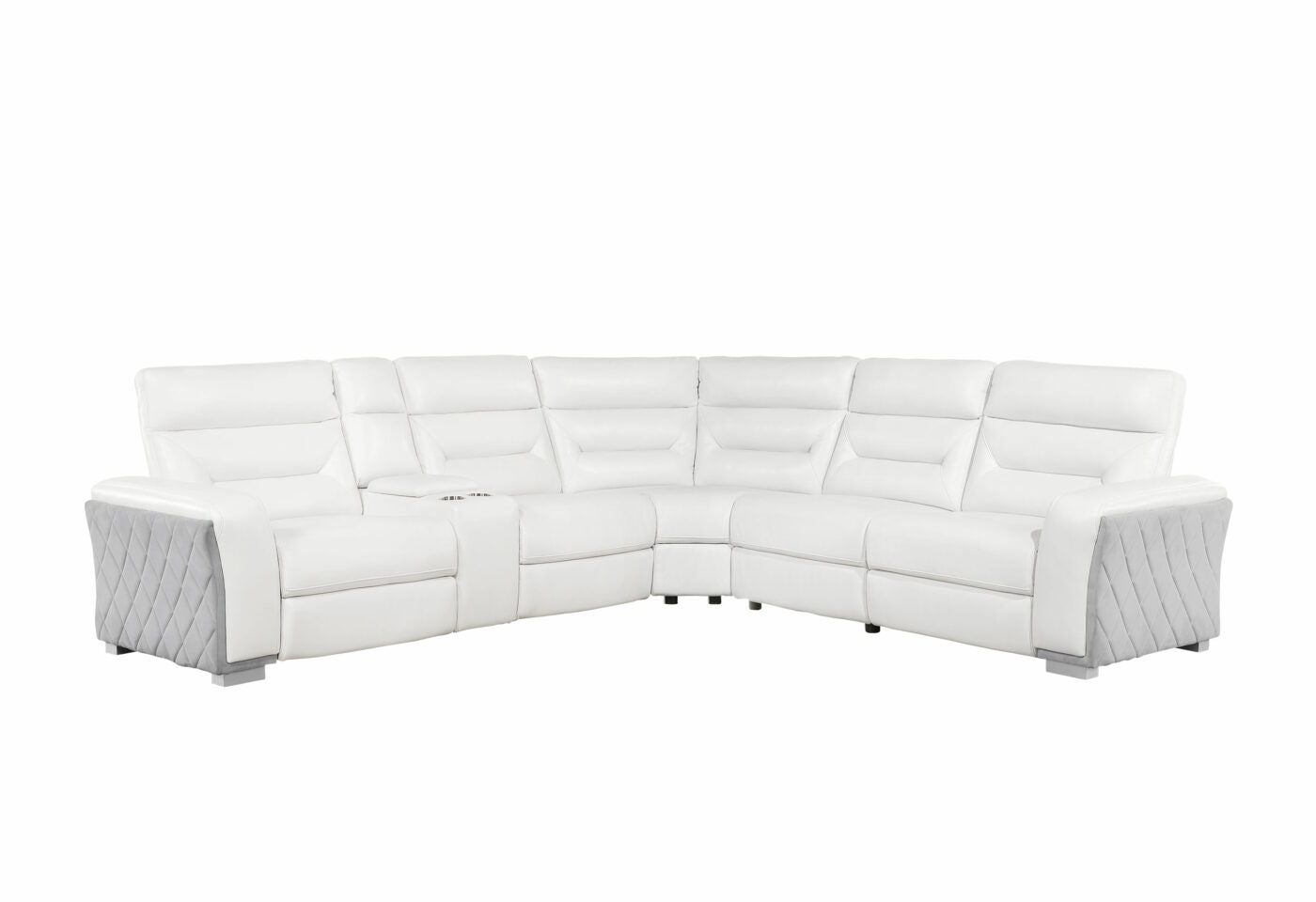 Coolray - Sectional - Blanche White / Gray