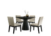 Jasper - 5 Piece Wide Contemporary Round Dining Table With Black Finish Chairs (Set of 5) - Ebony Black