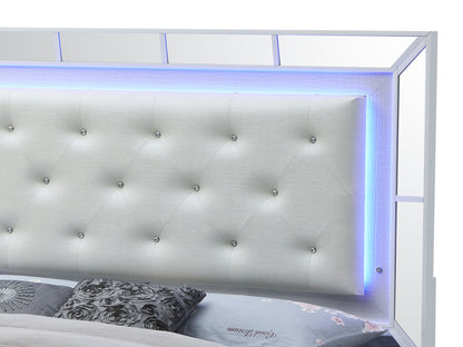 Elegant Contemporary Bed - Silver Champagne