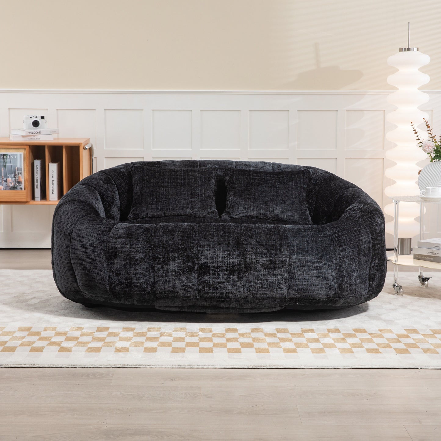High Back Durable Comfort Bean Bag Sofa Couch For Adults And Kids - Black
