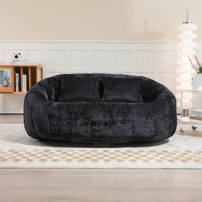 High Back Durable Comfort Bean Bag Sofa Couch For Adults And Kids - Black