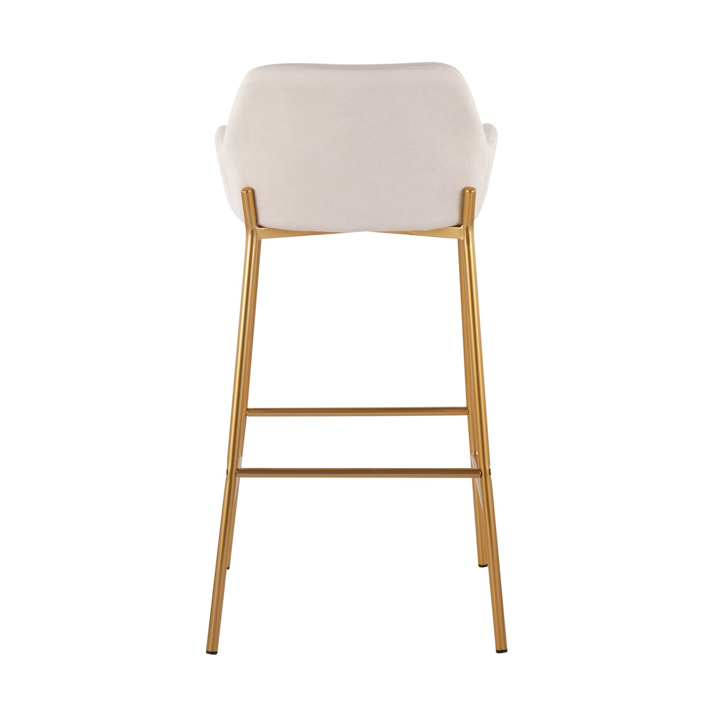 Daniella - Contemporary / Glam Fixed Height Bar Stool (Set of 2) - Gold / Cream