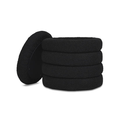 Fuji - Oversized Round Storage Ottoman - Ebony Black