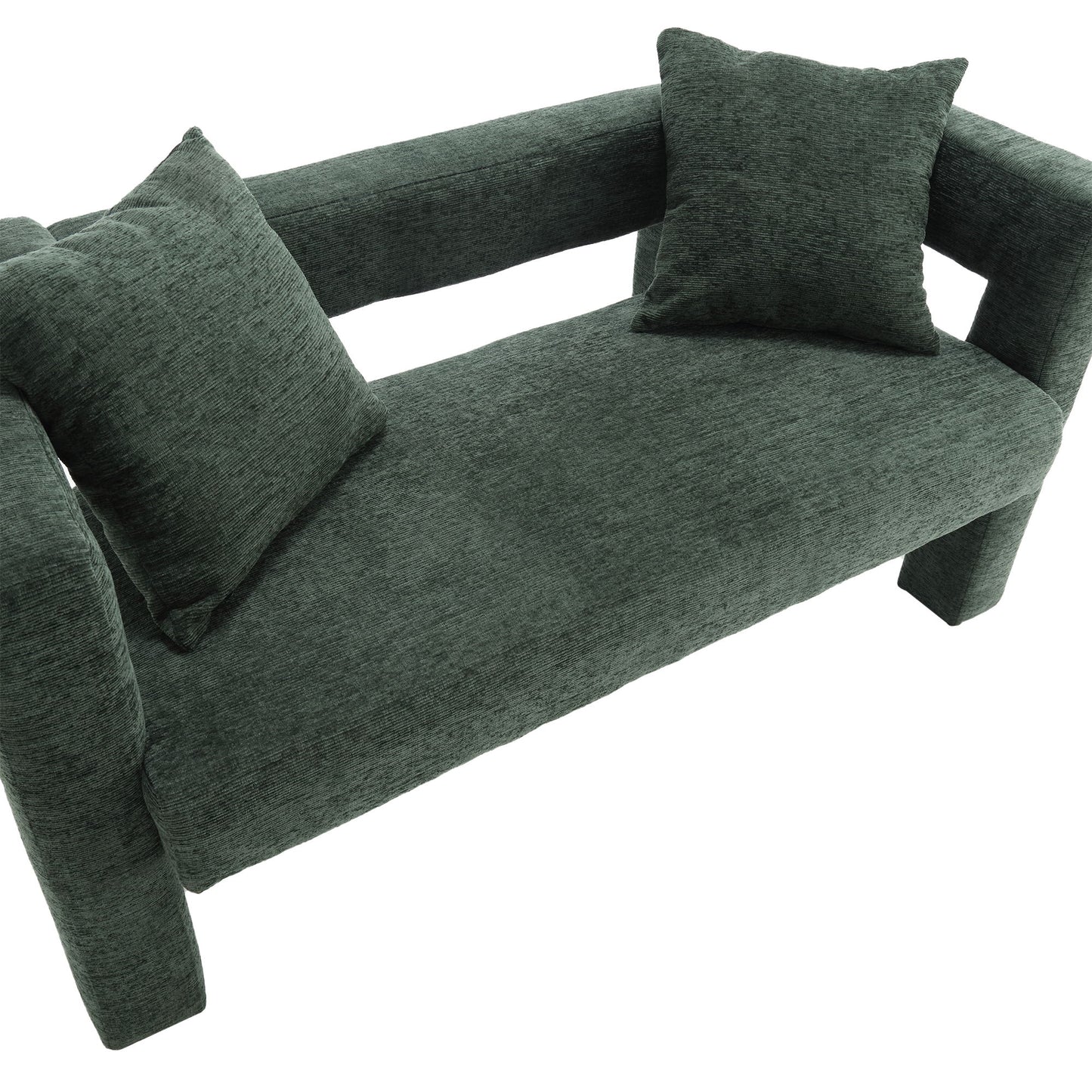 Modern Loveseat Sofa, Comfy Upholstered 2 Seater - Emerald