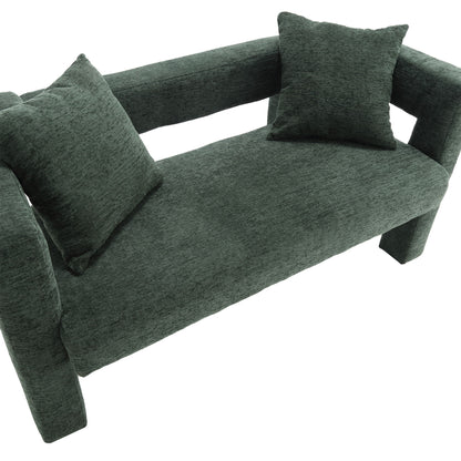 Modern Loveseat Sofa, Comfy Upholstered 2 Seater - Emerald