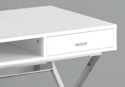 Computer Desk For Home Office, Laptop, Storage Drawers, Contemporary - White