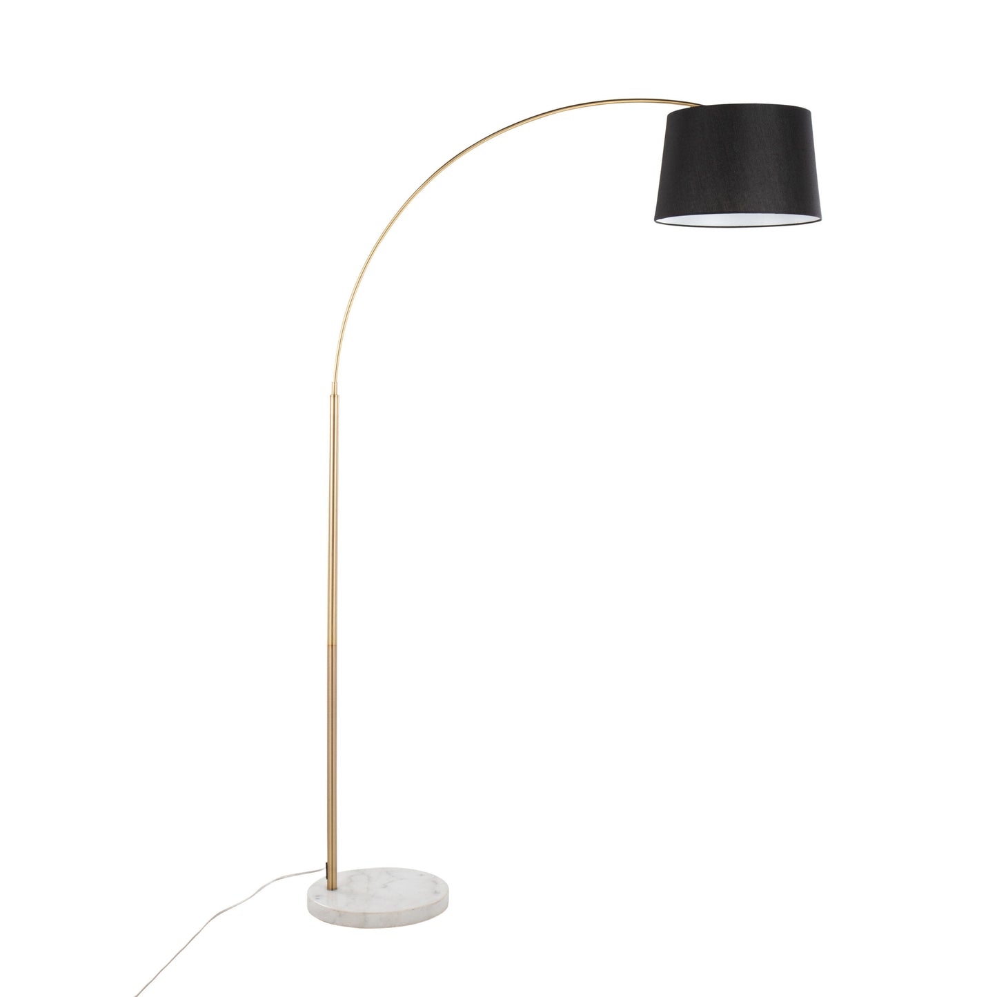 March - Contemporary Floor Lamp - Antique Brass - Black