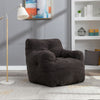 Soft Teddy Fabric Tufted Foam Bean Bag Chair With Teddy Fabric - Dark Gray