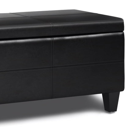 Afton - Storage Ottoman Bench - Midnight Black