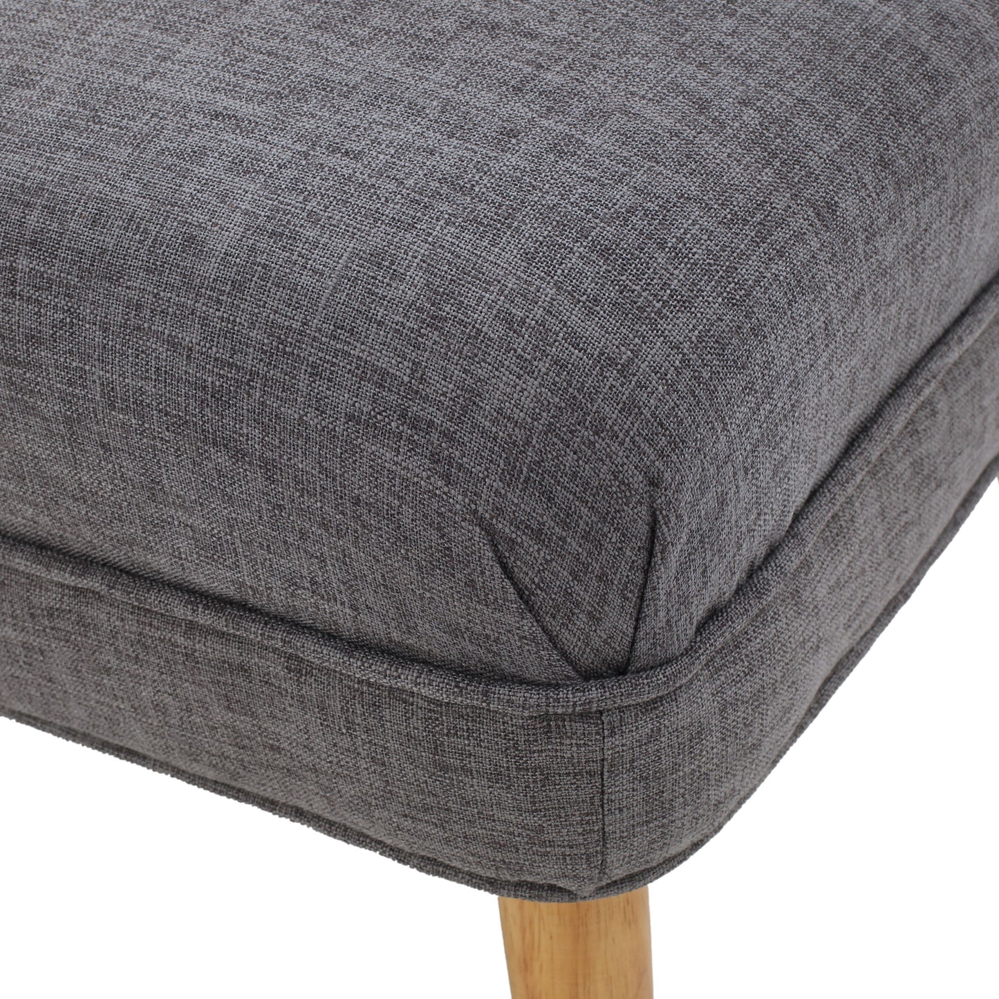 Classic Upholstered Loveseat With Curved Backrest - Gray