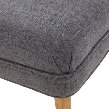 Classic Upholstered Loveseat With Curved Backrest - Gray