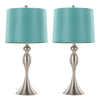 Ashland - Contemporary Table Lamp (Set of 2) - Nickel / Turquoise