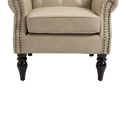 Modern Accent Chair Lounge Chair With Sturdy Wood Legs - Camel