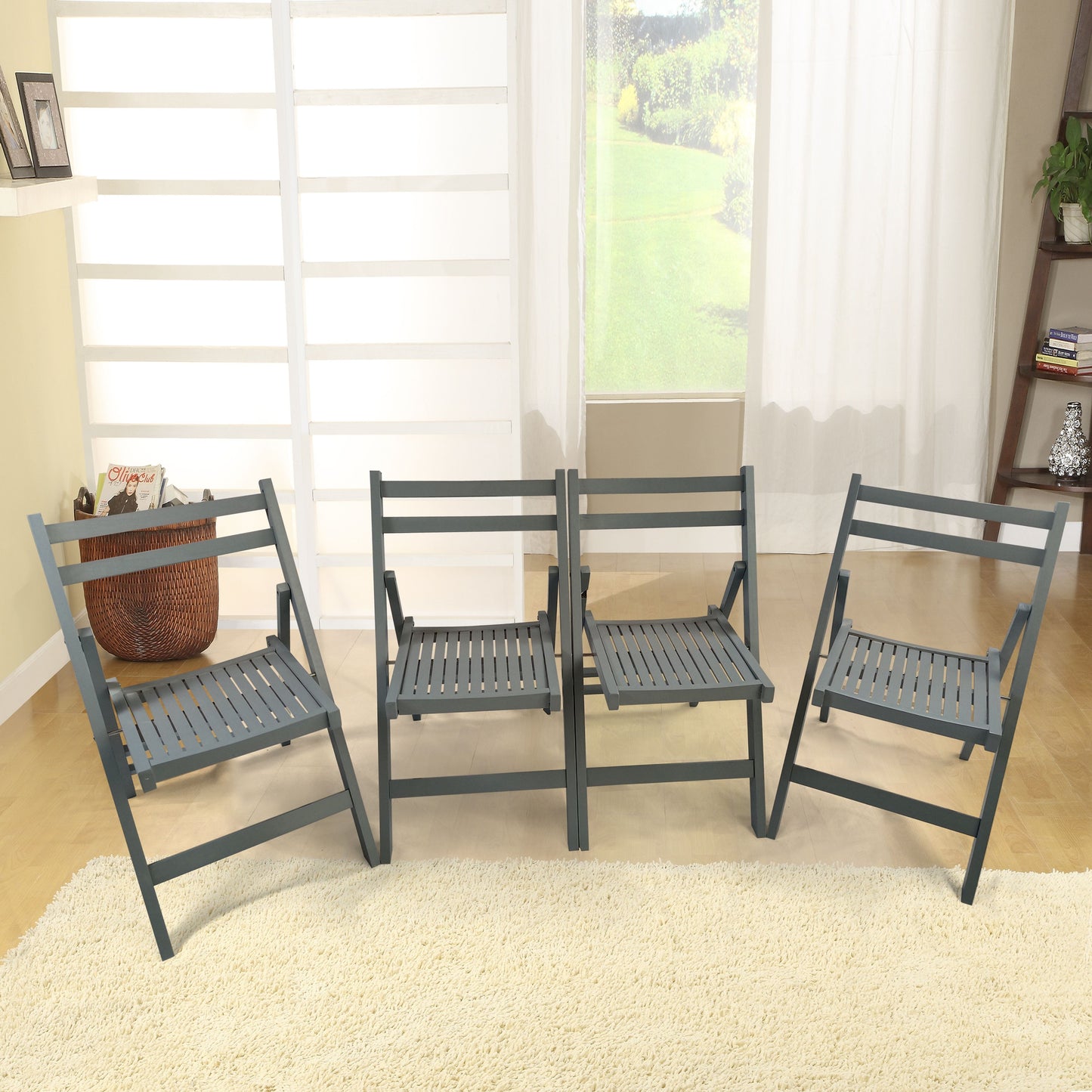 Folding Special Event Chairs, Foldable Style (Set of 4) - Gray