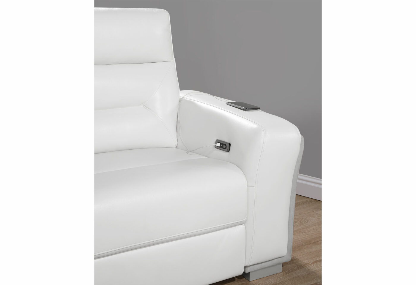 Coolray - Sectional - Blanche White / Gray