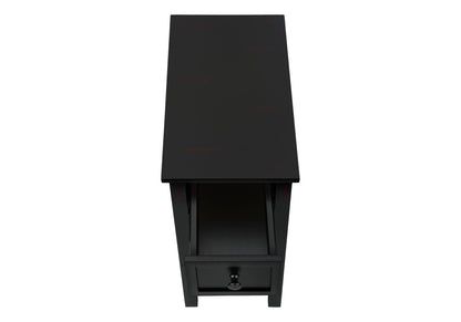 Accent End Table, 2 Tier, Storage Drawer, Versatile Use - Black