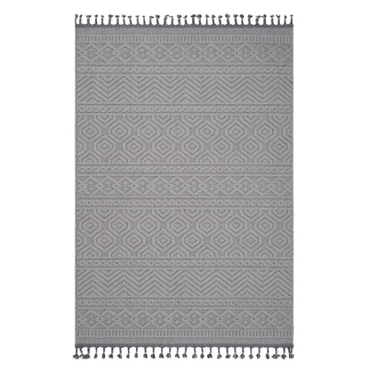 Guros - 5' X 7' Geometric Indoor / Outdoor Area Rug - White