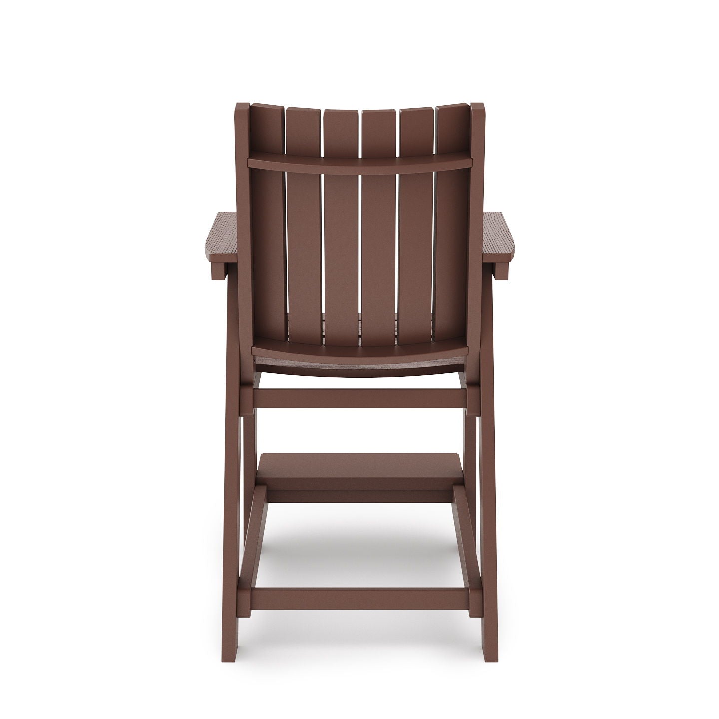 Modern Counter Chair Sleek HDPE Poly Lumber For Dining, Patio, And Garden Comfort - Brown