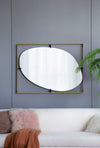 Poppy Mirror With Metal Frame Contemporary Design Wall Decor For Bathroom, Entryway Wall Decor - Golden Black