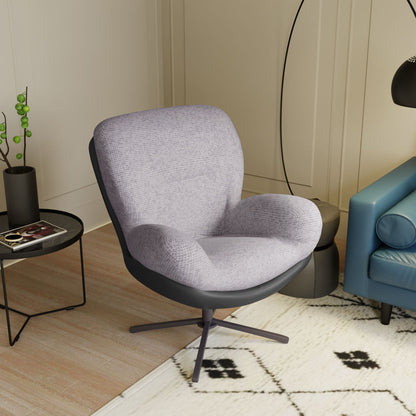 360ÔøΩÔøΩ Swivel Office Chair, Modern Chenille Chair With And Metal Base Frame, No Wheels, Accent Chair - Gray