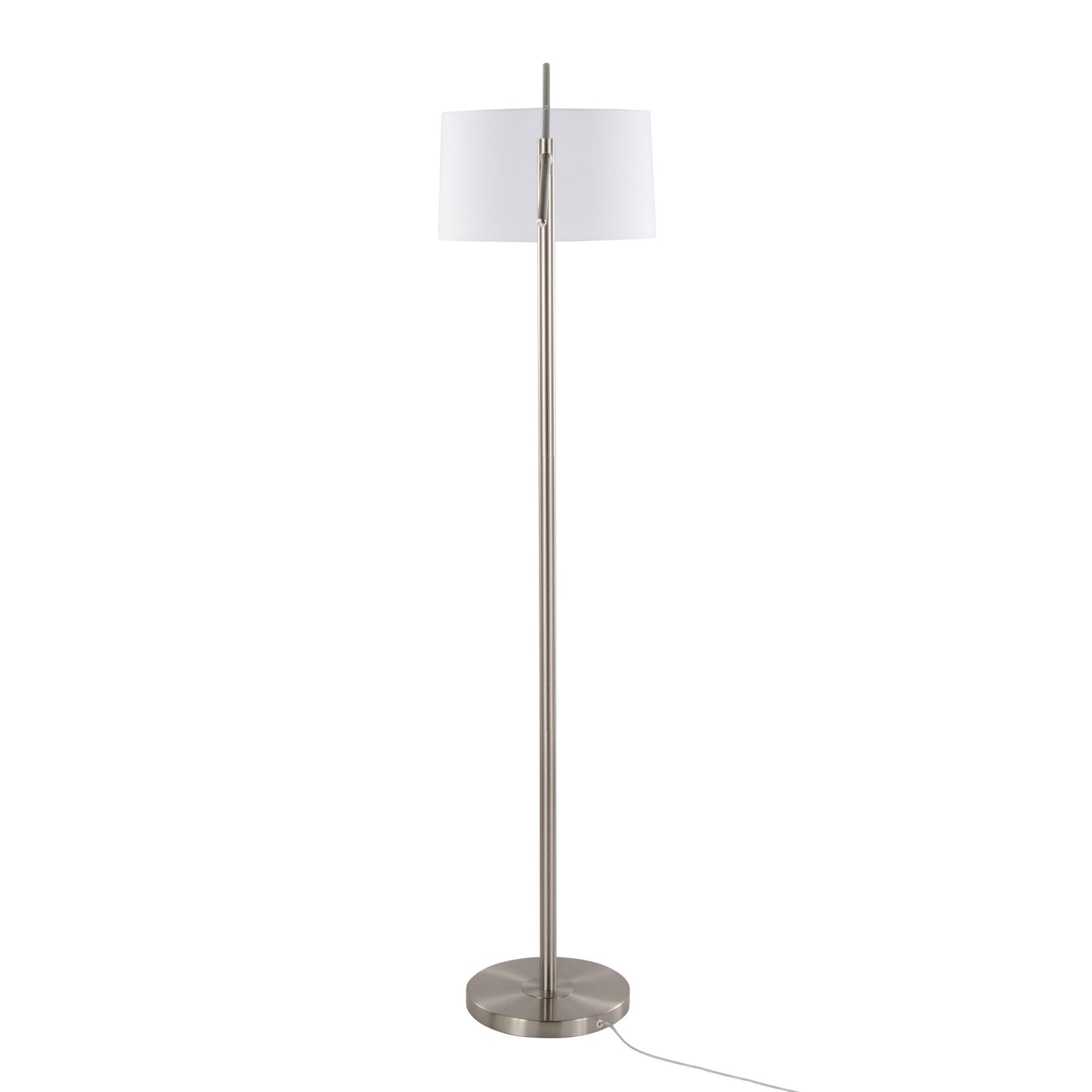 Casper - Contemporary Floor Lamp - Nickel / Off White
