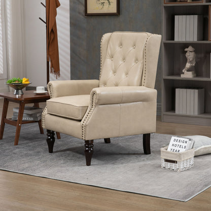 Modern Accent Chair Lounge Chair With Sturdy Wood Legs - Camel