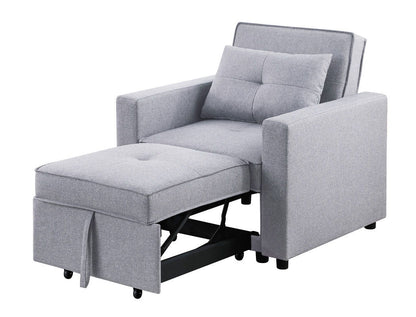 Zoey - Convertible Sleeper Chair With Side Pocket - Light Gray
