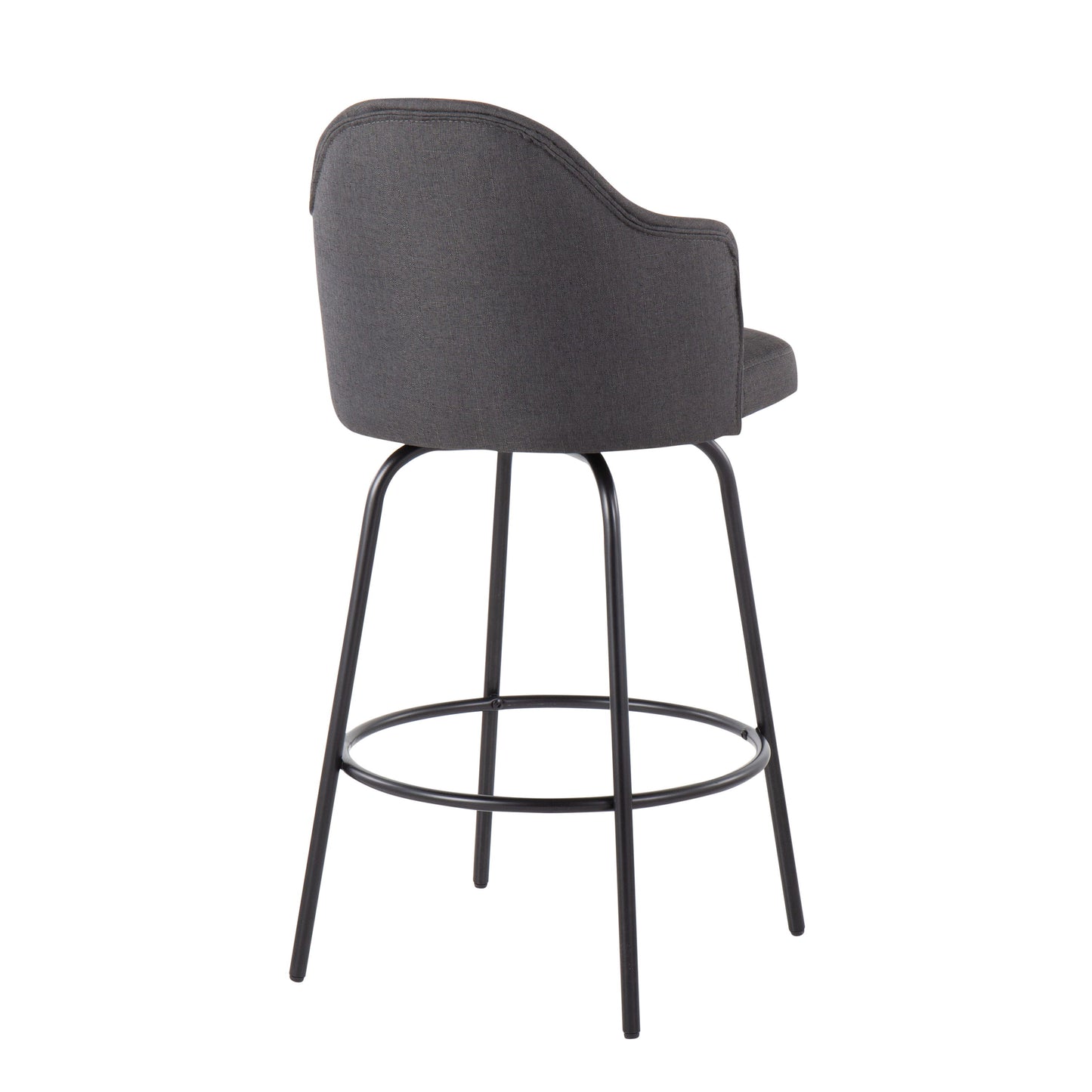 Ahoy - Contemporary Fixed Height Counter Stool (Set of 2) - Black / Charcoal