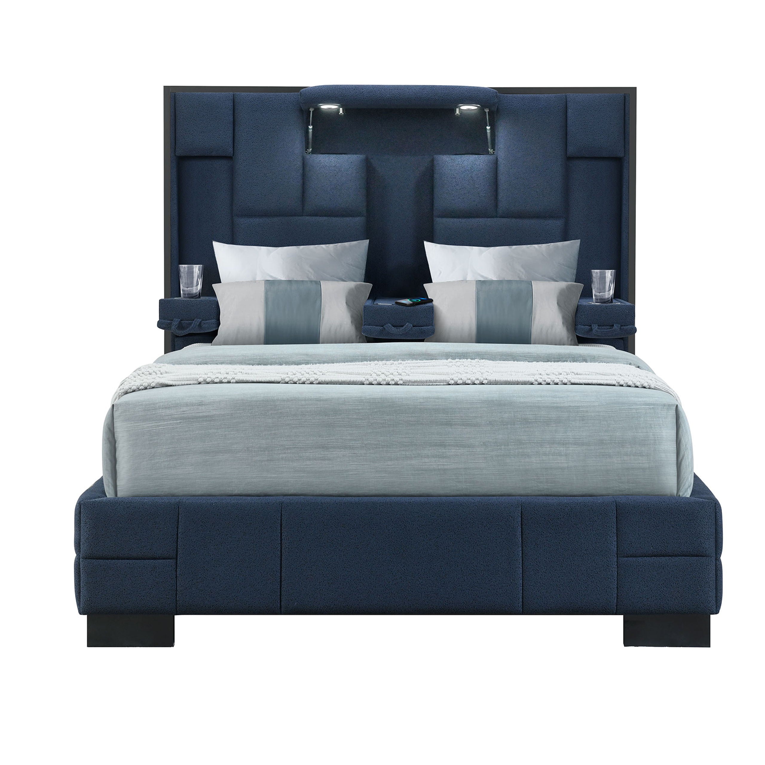 Yaris - Queen Bed - Navy Blue