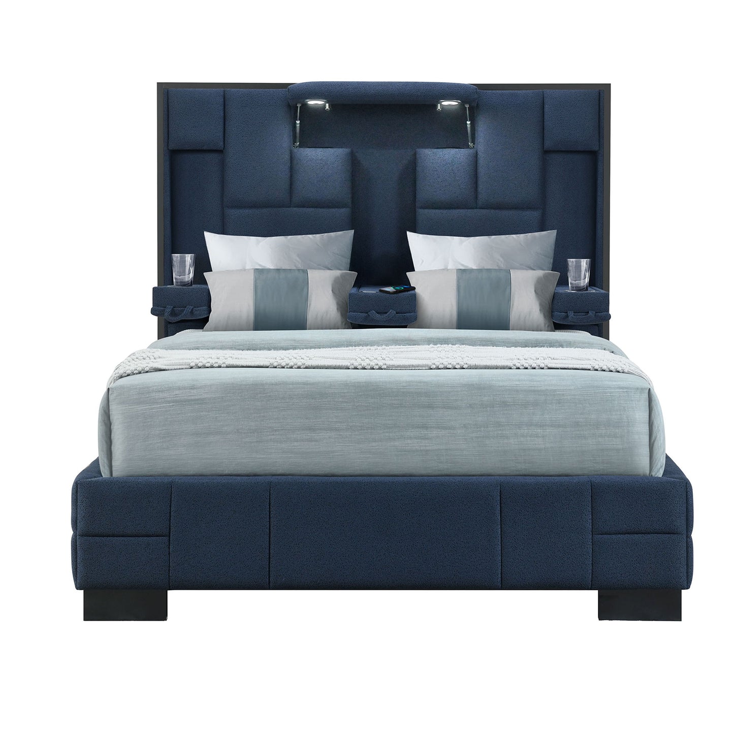 Yaris - Queen Bed - Navy Blue