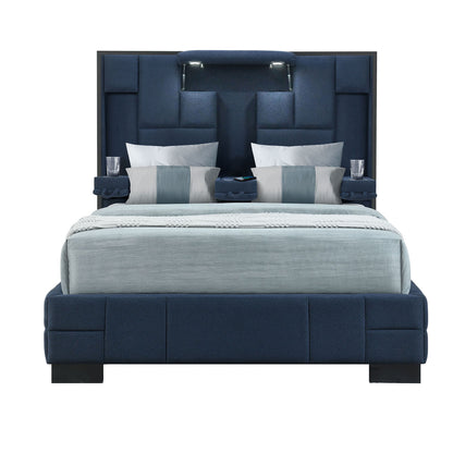 Yaris - Queen Bed - Navy Blue