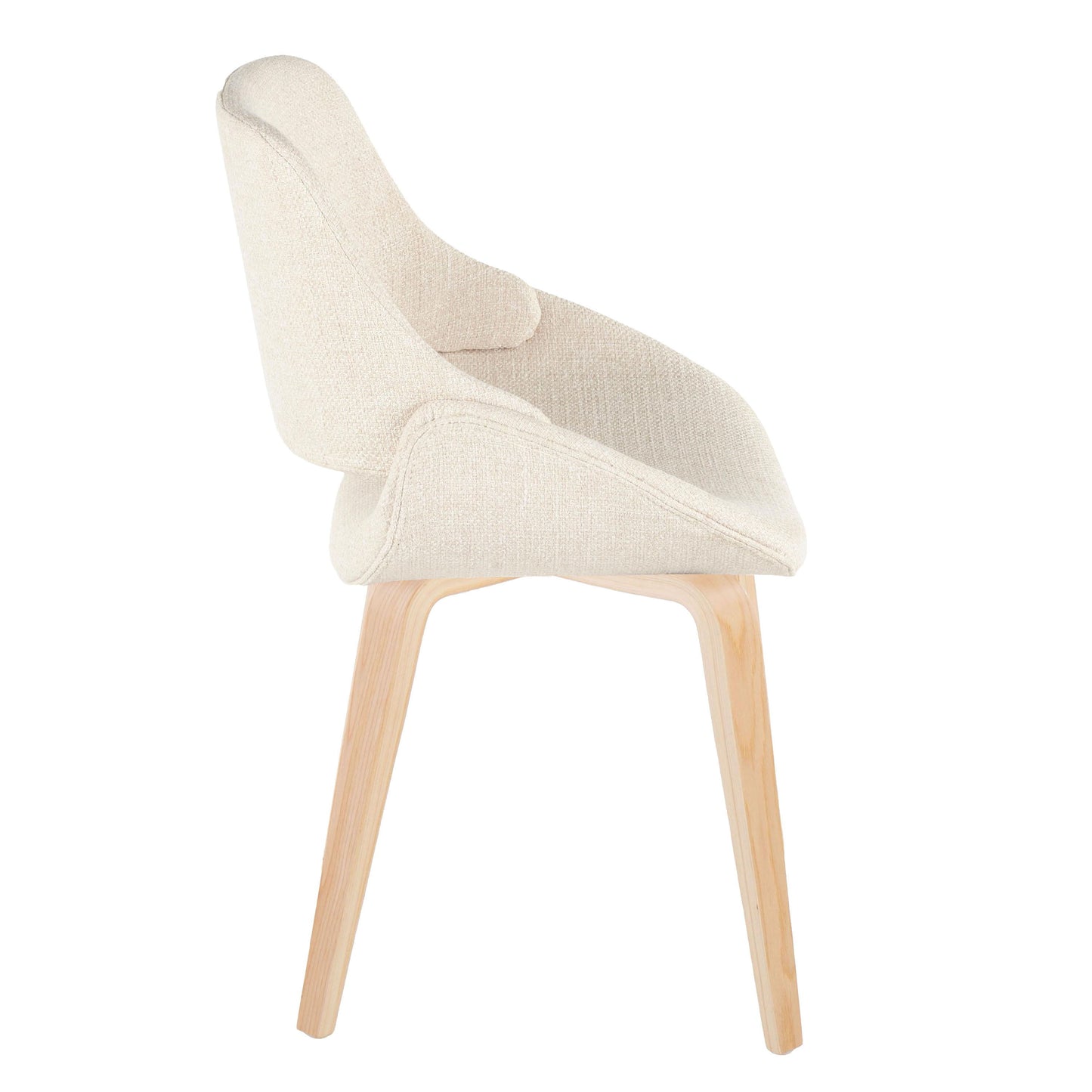 Fabrico - Mid-Century Modern Dining Chair (Set of 2) - Cream / Natural