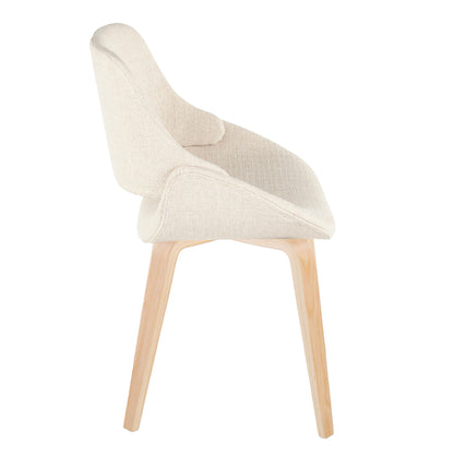 Fabrico - Mid-Century Modern Dining Chair (Set of 2) - Cream / Natural