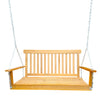 Front Porch Swing With Armrests For Outdoor Patio, Garden Yard, Backyard Or Sunroom - Teak