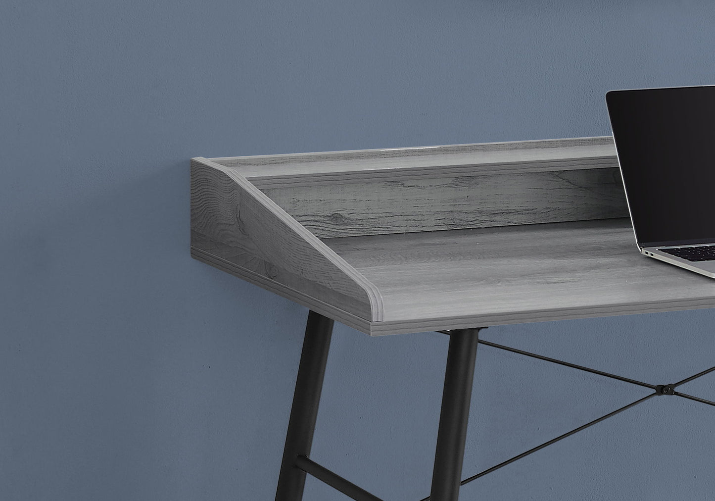Computer Desk For Home Office, Storage Shelves, Versatile Placement - Gray