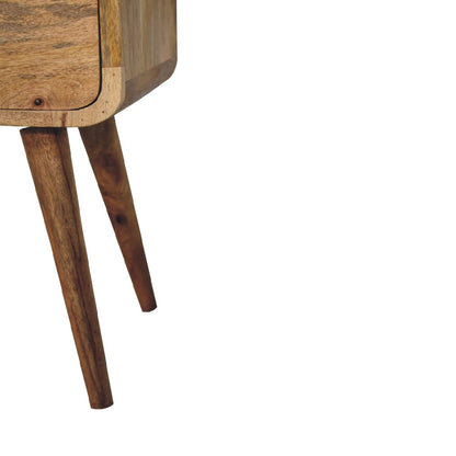 Mini Curved Nightstand - Oak
