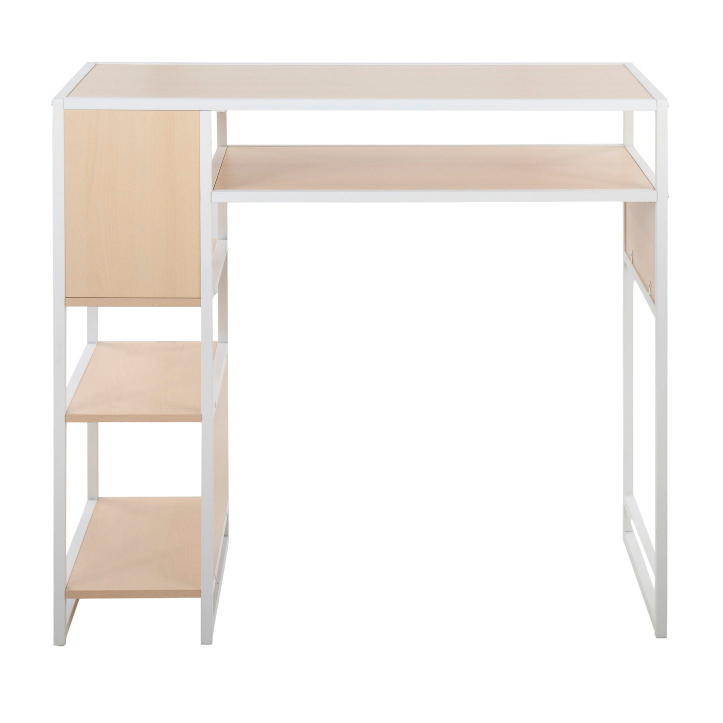 Display Farmhouse Bar Height Table With Storage Space - White / Natural