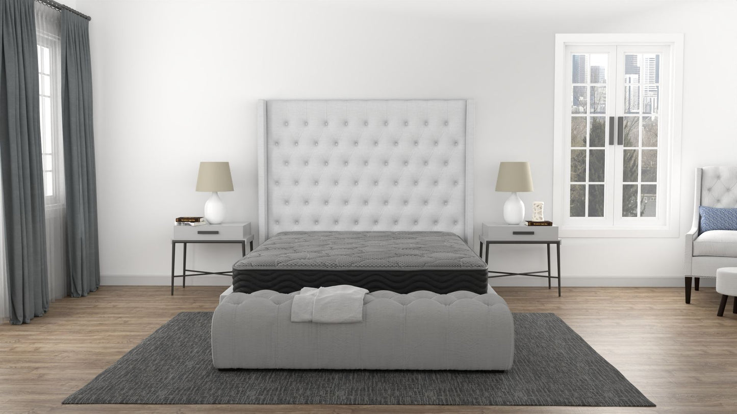 CS Hybrid - 8" Twin Pocket Coil Mattress - Black / Gray