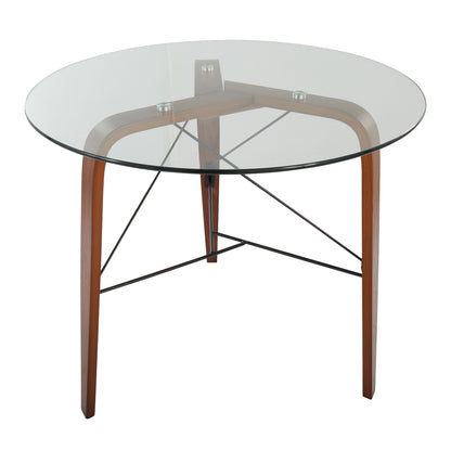 Trilogy - Contemporary Round Dinette Table - Walnut / Clear