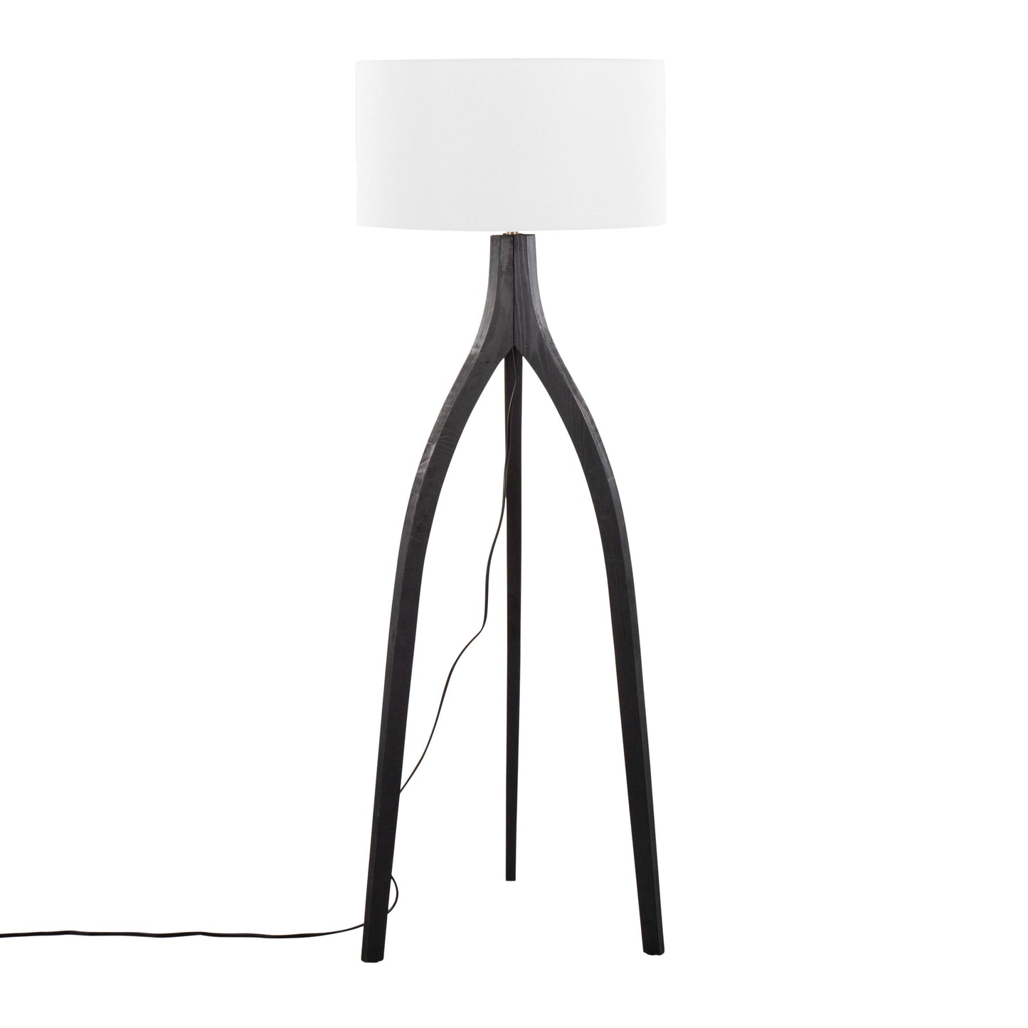 Wishbone - Contemporary Floor Lamp - Black / White