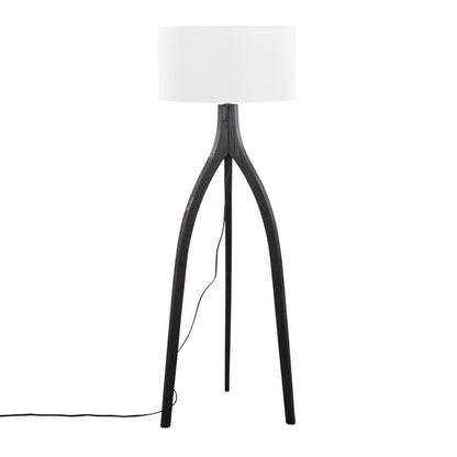Wishbone - Contemporary Floor Lamp - Black / White