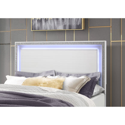 Almera - King Bed Glitter - White