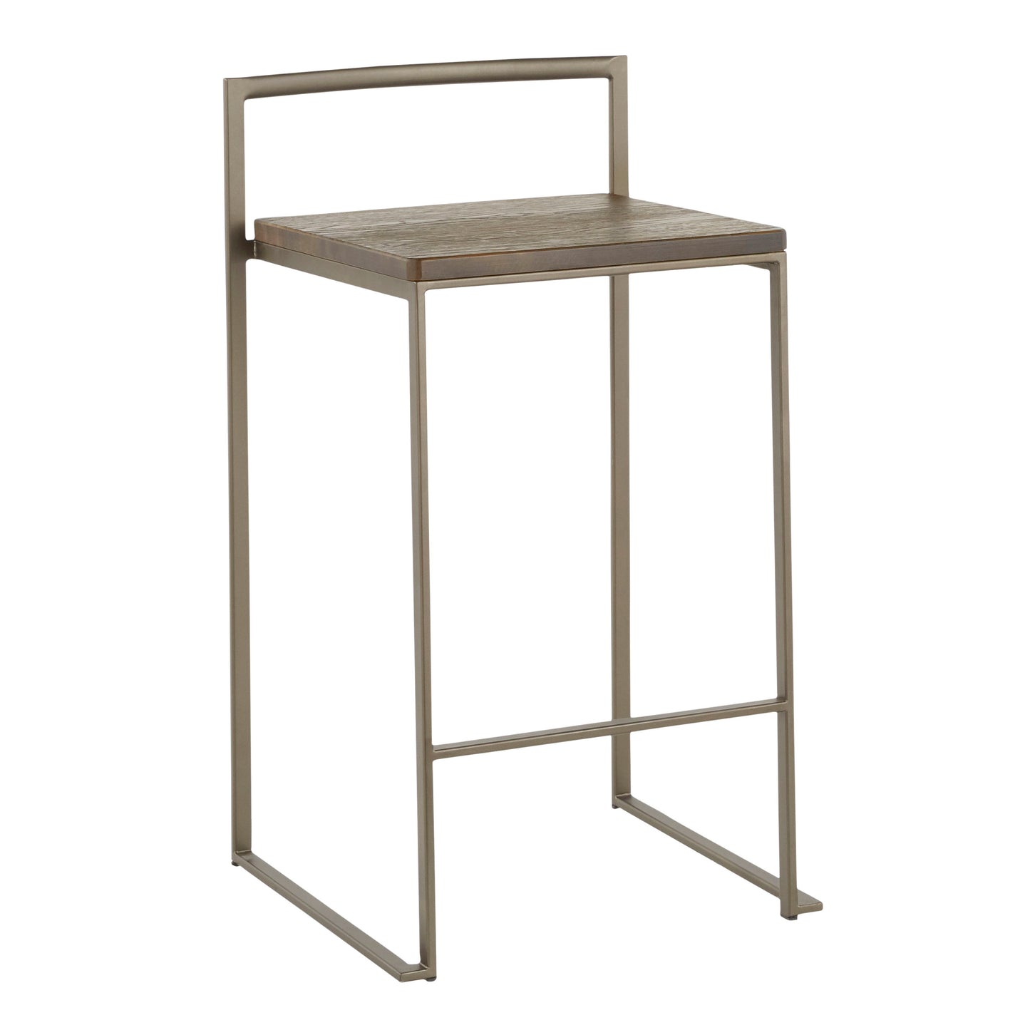 Fuji - Industrial Stackable Counter Stool (Set of 2) - Antique / Espresso
