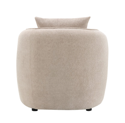 Keith - Chenille 3 Piece Living Room Set (Comes With Matching Color Toss Pillows) - Beige