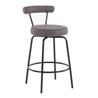Rhonda - Contemporary Counter Stool (Set of 2) - Black / Charcoal